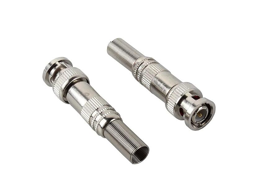 Разъем штекер BNC RIPO под винт с пружиной металл (с металлическим кольцом на основании) фото 1