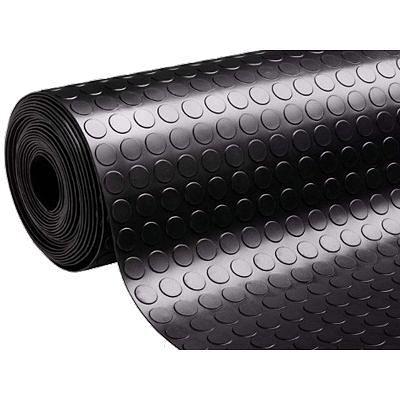 Напольное покрытие Sunstep «Пяточковое» резиновое рифленое черное 1,5 м фото 1