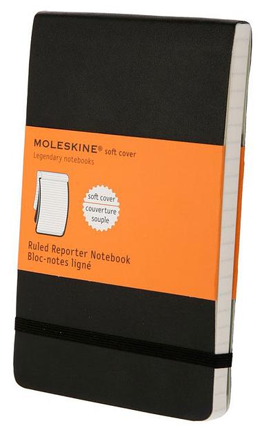 Блокнот Moleskine REPORTER SOFT QP811 Pocket 90x140мм 192стр. линейка мягкая обложка черный фото 1
