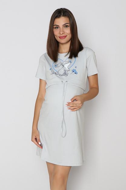 Комплект Style Magro для беременных и кормящих мам «Зайка», серо-синий, опт фото 2