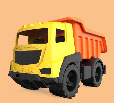 Грузовик «Казик» (желтый + оранжевый) в коробке 25 см ОПТ фото 1