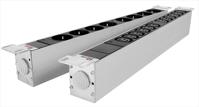 Блок розеток Rem-32 с инд., 12 IEC 60320 C13, 32 А, алюм., 19", колодка (R-32-12C13-I-440-K) фото 1