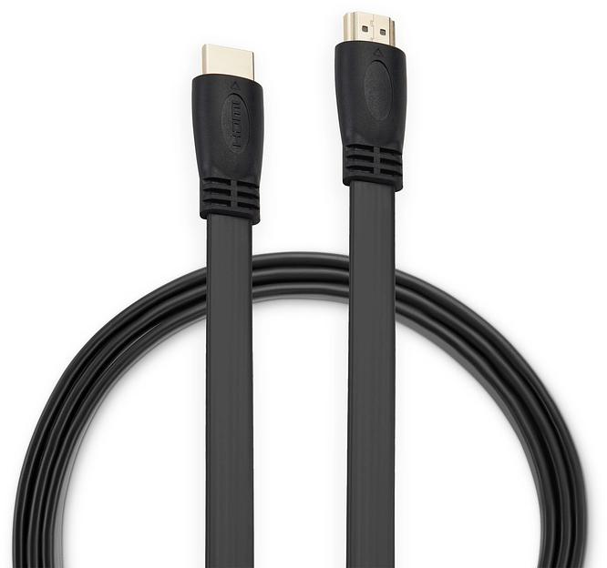 Кабель аудио-видео Buro BU-HDMI-FLAT-v1.4-1.5m HDMI (m)/HDMI (m) 1.5м. позолоч.конт. черный фото 1