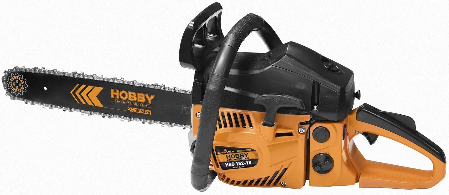 Бензопила Carver HOBBY HSG 152-18 1900Вт 2.6л.с. дл.шин.:18" (45cm) фото 1