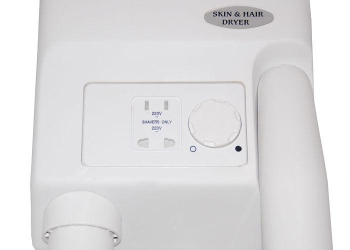 Фен настенный со шлангом G-teq 8721, 900 Вт, 0,9 кВт, 15 м/с, пластик белый с дополнительной розеткой фото 5