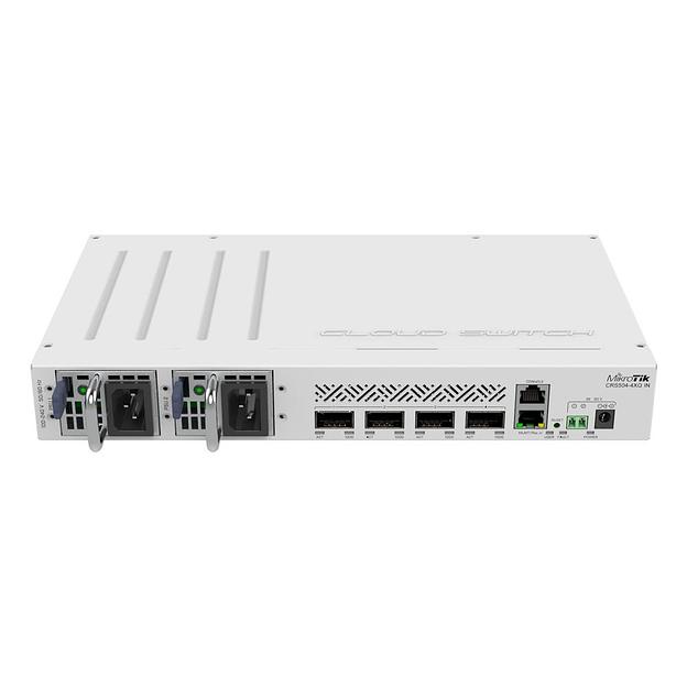 Коммутатор Mikrotik CRS504-4XQ-IN, 1x10Base-T/100Base-TX, 4xQSFP28, Switching capacity 800 Gbps (CRS504-4XQ-IN) фото 2