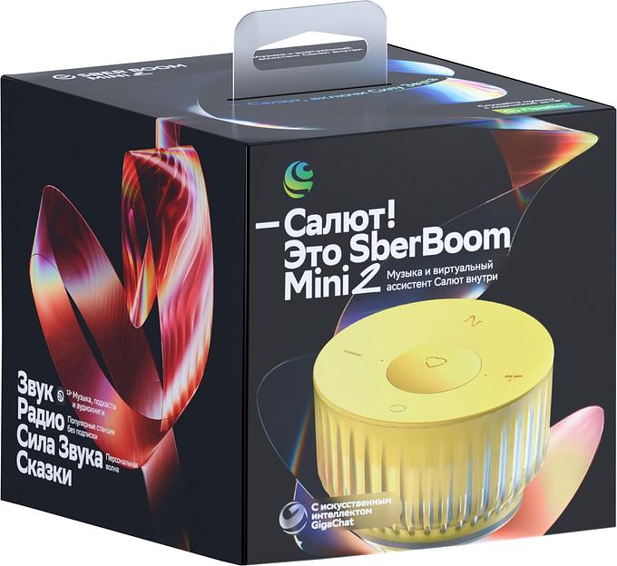 Умная колонка Sber Boom Mini 2 SBDV-00250Y Салют желтый 5W Mono BT/Wi-Fi фото 2