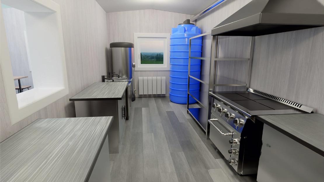 Вагон-дом кухня-столовая на 20 человек 2 вагончика фото 2