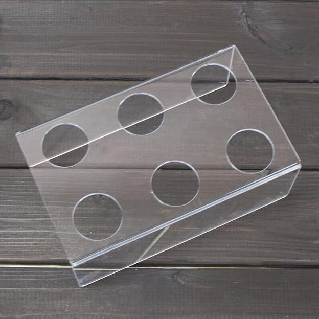 Подставка для мороженого и десертов пластиковая на 6 рожков прозрачная фото 1