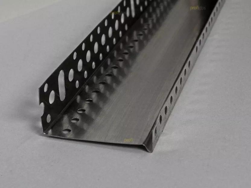 Цокольный опорный профиль алюминиевый 63 мм с перфорацией и капельником, толщина 0,5 мм ProfiGips 2,5 м ОПТ фото 3