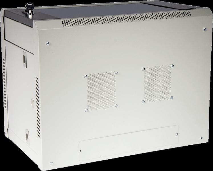 Шкаф коммутационный Lanmaster (TWT-CBWPG-18U-6X8-GY) настенный 18U 600x800мм пер.дв.стекл задн.дв.спл.стал.лист 60кг серый 45кг 902мм фото 3