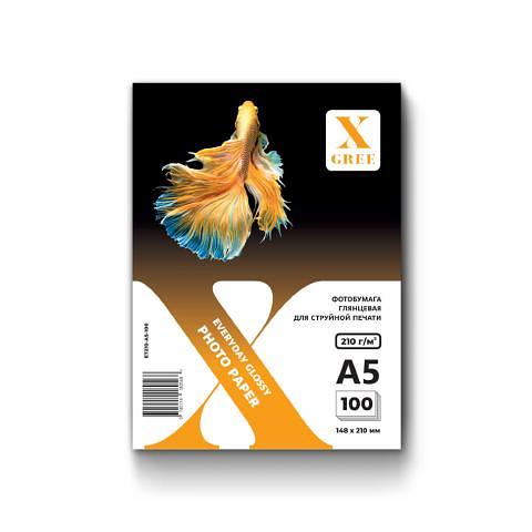 Фотобумага А5, 210 г/м2, 100л., глянцевая, для струйной печати, X-GREE EVERYDAY (E7210-A5-100) фото 1