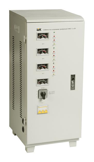 Стабилизатор напряжения IEK СНИ3 7.5кВА трехфазный серый (IVS10-3-07500) фото 1