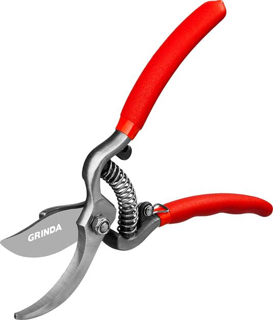 GRINDA G-1, 150 мм, цельнокованые лезвия, стальные рукоятки, покрытие ПВХ, плоскостной мини-секатор (423101) фото 4