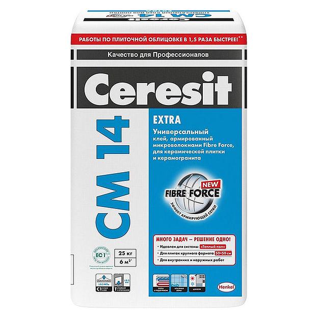 Клей для плитки, керамогранита и камня Ceresit СМ 14 25кг фото 1