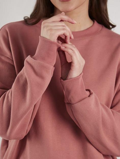 Свитшот базовый без начеса, коричневато-розовый, опт фото 2