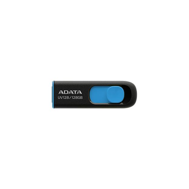 Флешка USB A-Data DashDrive UV128 128ГБ, USB3.0, черный и синий [auv128-128g-rbe] фото 1
