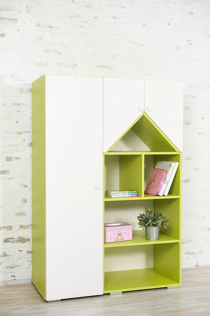 Шкаф 2-х дверный детский «Домик» розовый фото 3