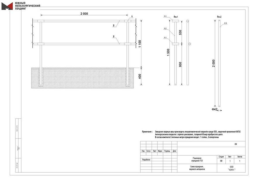 Пешеходное ограждение ПО3 фото 2