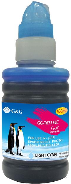 Чернила G&G GG-T6735LC светло-голубой100мл для Epson L800, L805, L810, L850 фото 2