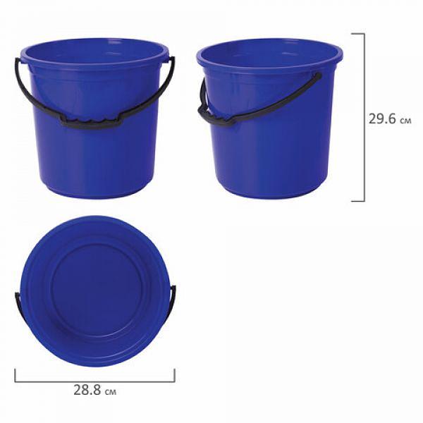 Ведро 12 л, без крышки, пластиковое, пищевое, с узором, цвет синий, мерная шкала, ЛАЙМА (603894) фото 3