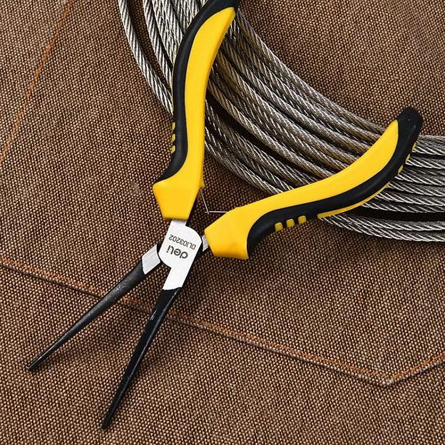 Мини-тонкогубцы удлиненные Deli DL103202 150мм, двухкомпонентная рукоять фото 4