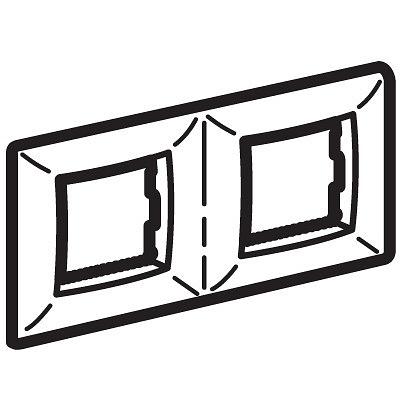 Рамка на 2+2 модуля (двухместная), песочная, RAL1002 фото 1