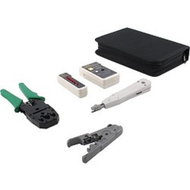 5bites TK031 Набор инструментов, клещи LY-T2007C универсальные, LY-T2021 Krone, нож LY-501B, тестер фото 1