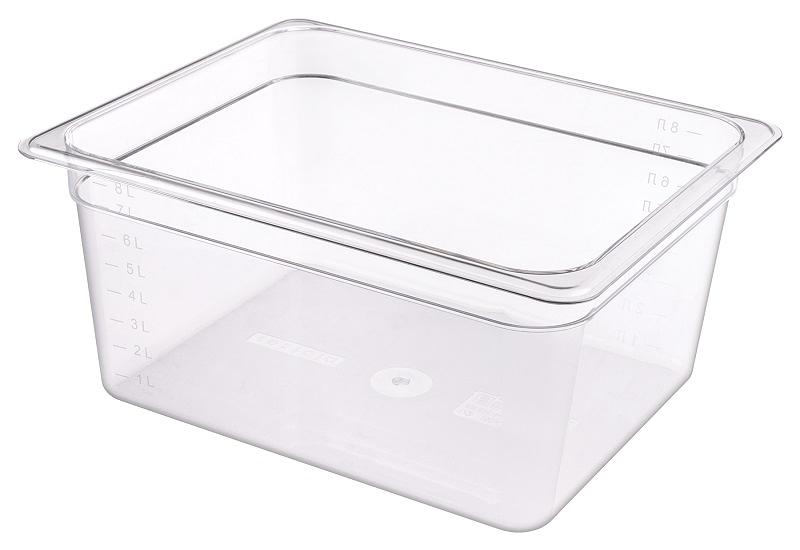 Гастроемкость 1/2 h=150 мм. 8,9 л. поликарб. прозрач. /1/8/ фото 1