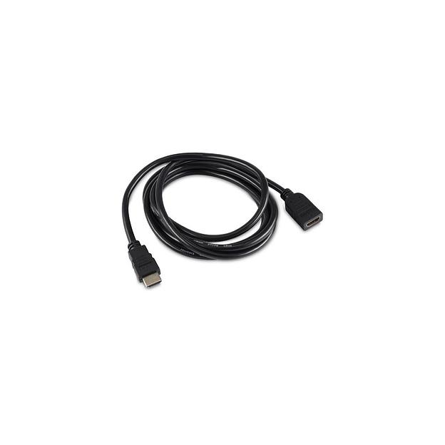 Кабель-удлинитель аудио-видео Buro HDMI (m) - HDMI (f), ver 2.0, 2м, GOLD, черный [bu-hdmi2.0-extnd-2m] фото 1