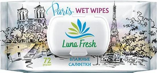 Салфетки влажные Luna Fresh «Paris» 72 шт ОПТ фото 1