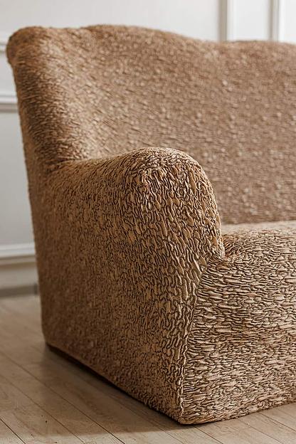 Чехол на трёхместный диван Чехлы&Пледы «Виктория» тёмная ваниль ОПТ фото 5