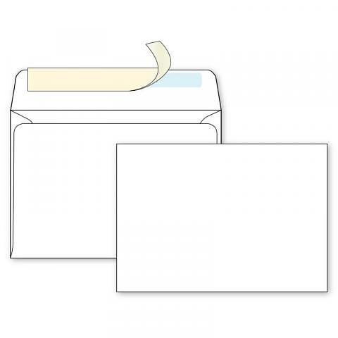 Конверт C6 114x162 мм, отрывная лента, 80 г/м2, белый, Ecopost (1290) фото 1