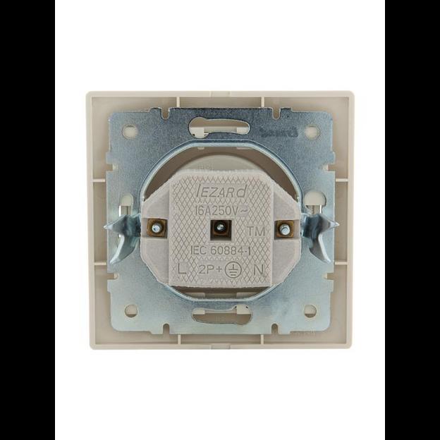 Розетка 1-м СП Mira 16А IP20 без заземл. со вставкой керамика крем. LEZARD 701-0303-121 фото 4