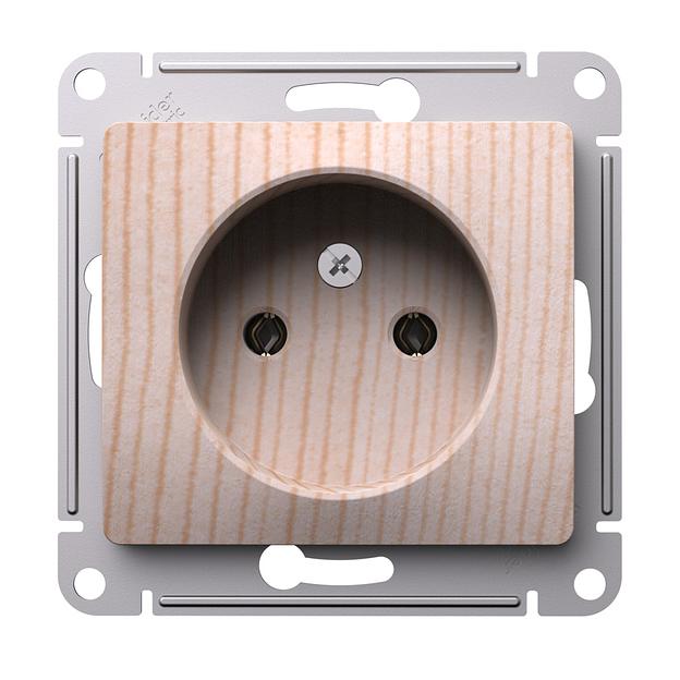 GLOSSA розетка без заземления, 16А, механизм, сосна фото 1