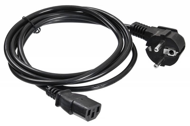 Кабель Buro AN23-1000 IEC C13 Евровилка угловой 1.8м черный фото 1