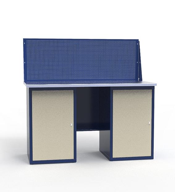 Верстак СВ-2Т.01.01.14_сб4 железный двухтумбовый для автосервиса фото 1