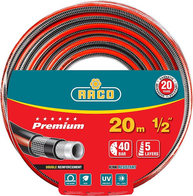 RACO PREMIUM, 1/2″, 20 м, 40 атм, пятислойный, усиленный двумя слоями армирования, поливочный шланг (40300-1/2-20) фото 1