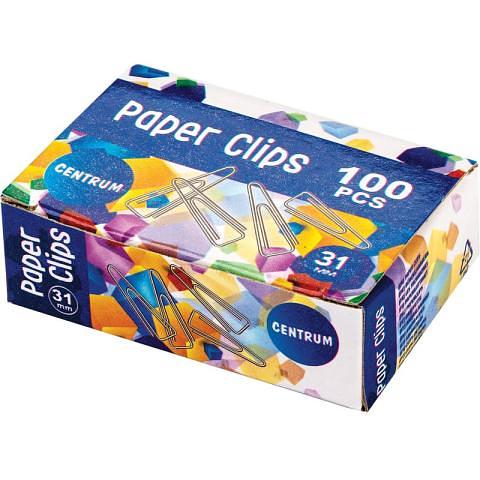 Скрепки 31мм треугольные никелированные, 100шт, Centrum фото 1