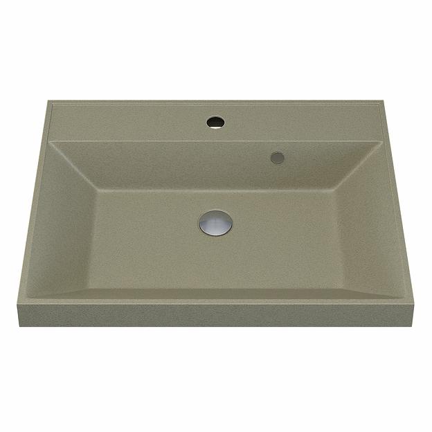 Раковина кварцевая для ванной комнаты Uperwood Classic Quartz 60 см, бежевая матовая, десерт фото 6