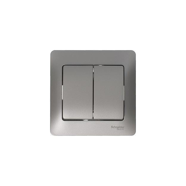 Systeme electric GSL001251 GLOSSA 2-клавишный ВЫКЛЮЧАТЕЛЬ,сх.5,10AX, механизм, ПЛАТИНА фото 5