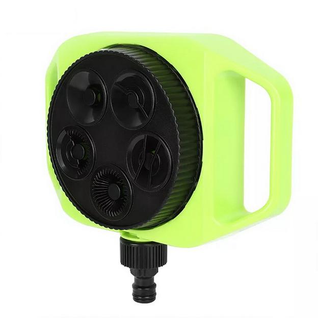 Дождеватель-разбрызгиватель круговой 5-ти позиционный Deli DL581300 5 режимов распыления, площадь орошения до 310кв.м, диаметр шланга 3/4", корпус из ударопрочного пластика фото 1