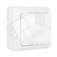 Олимп Выключатель двухклавишный белый наружный фото 1