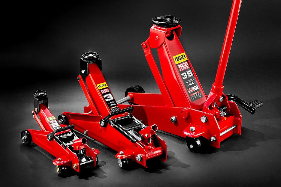 STAYER R-22 RED FORCE, 2 т, 125 - 320 мм, подкатной домкрат для легковых а/м, Professional (43152-2) фото 9