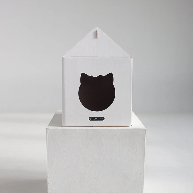 Домик для кота из картона, белый, опт  фото 1