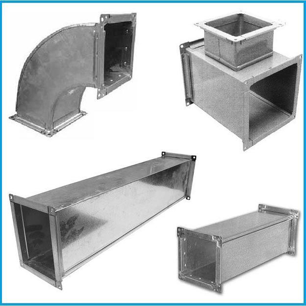 Воздуховод прямоугольный оцинкованный Ш20 (фасонные детали) 0,55 мм фото 1