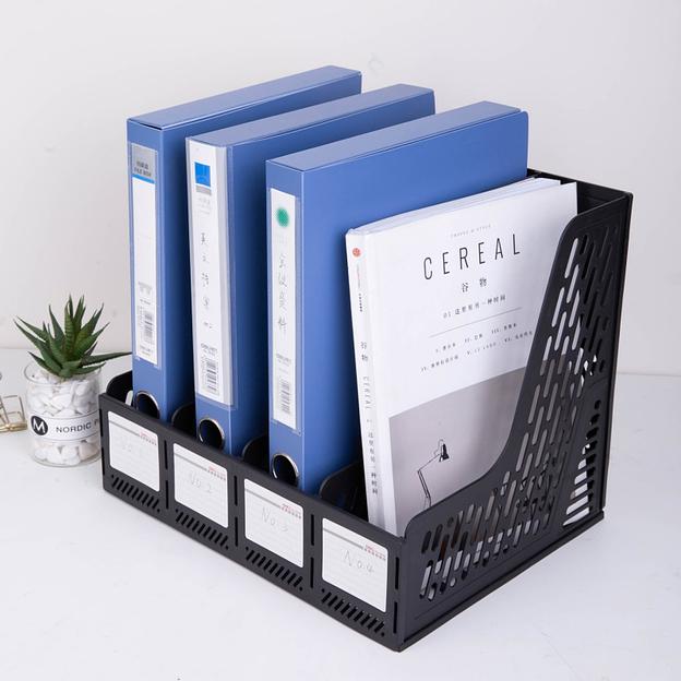 Лоток вертикальный Deli E9846BLACK для бумаг 326х275х257мм черный пластик фото 7