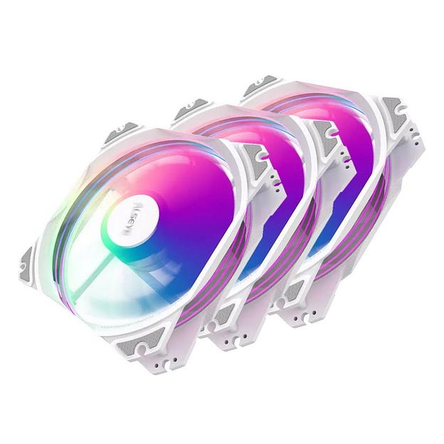 M120-PWA KIT FAN 3*120mm, 800~1700rpm, 31~66CFM, 19.4~33.8dBA, AURA RGB, PWM + 3pin Aura, RTL фото 1