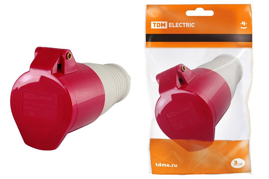 Розетка 215 переносная 3Р+РЕ+N 16А 380В IP44 фото 1