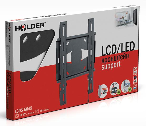 Кронштейн для телевизора Holder LCDS-5045 металлик 19"-40" макс.45кг настенный фиксированный фото 3